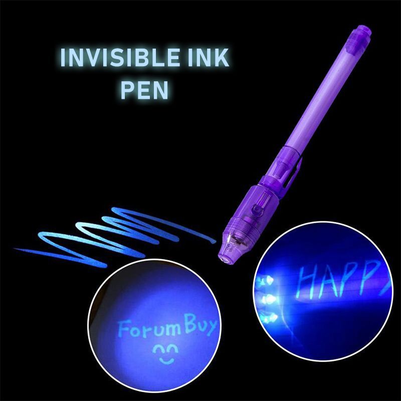 invisible ink pen with white fingerprints